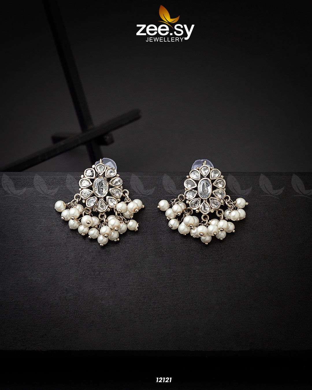 Beads Studs Earrings Silver