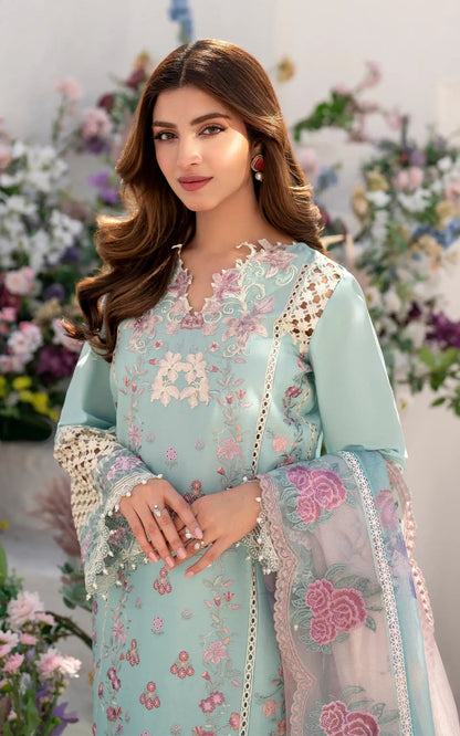 Asifa and Nabeel | Azalia Summer 25 | Bells of Ireland (AZL25-10) M Ice Blue Lawn