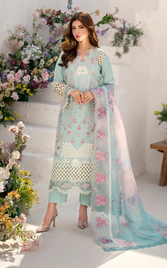 Asifa and Nabeel | Azalia Summer 25 | Bells of Ireland (AZL25-10) XS Ice Blue Lawn