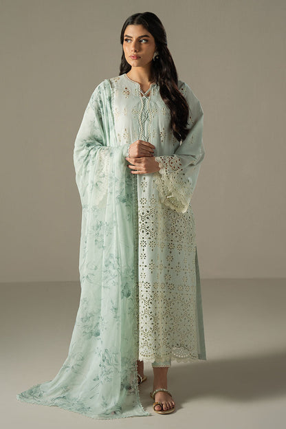 Cross Stitch | Chikankari Lawn 25 | BLUE AURA XS Mint Lawn