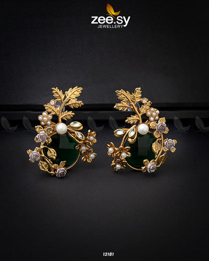 Bract Earrings Green