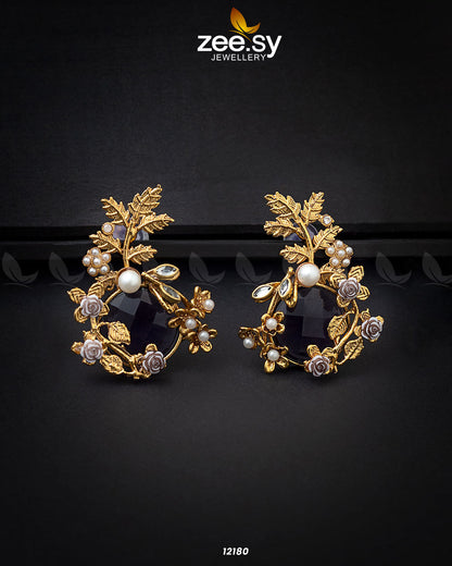 Bract Earrings Purple