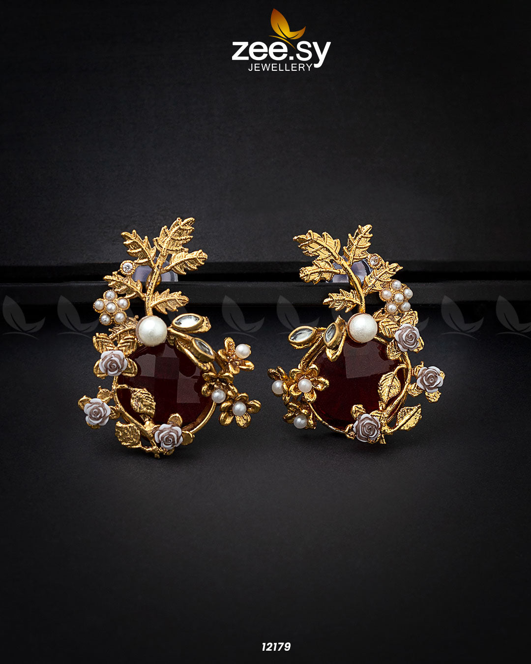 Bract Earrings Red