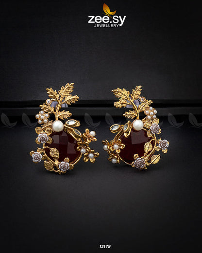 Bract Earrings Red