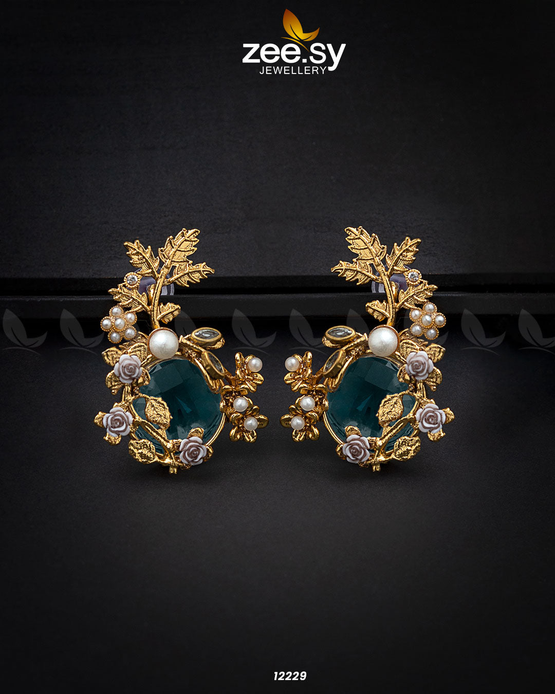 Bract Earrings Sea Green