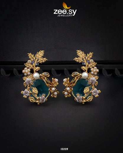 Bract Earrings Sea Green