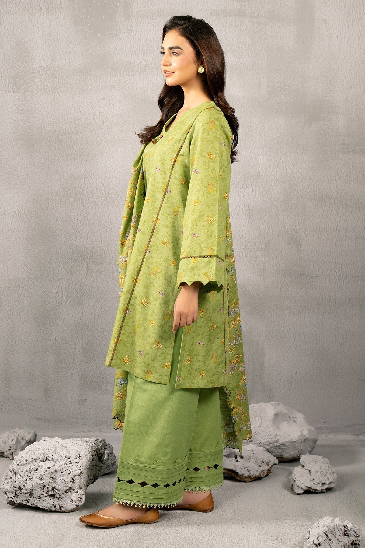 Kayseria | Winter Khaddar 24 | C6067-1 L Apple Green Slub Khaddar