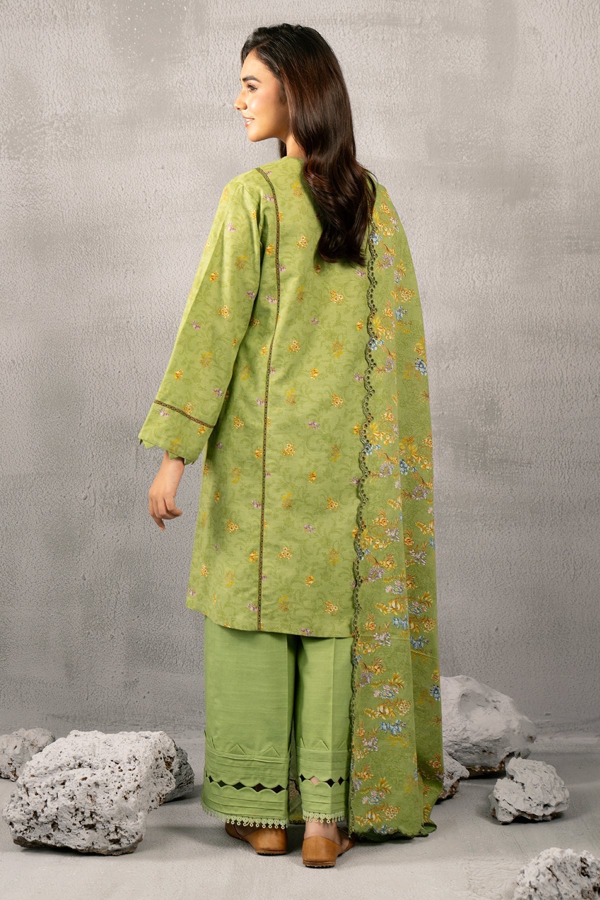 Kayseria | Winter Khaddar 24 | C6067-1 S Apple Green Slub Khaddar