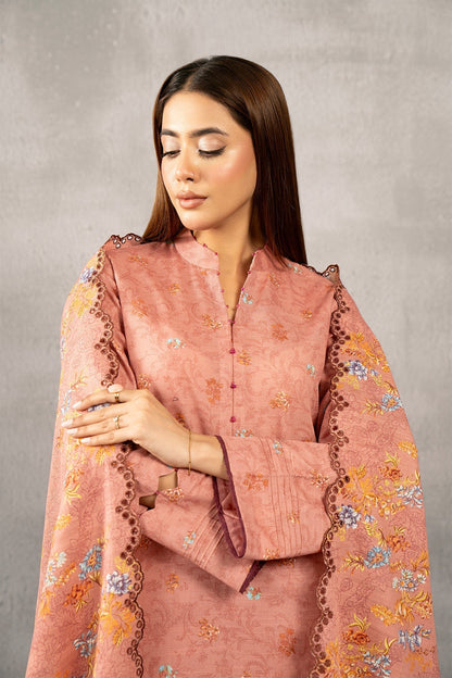 Kayseria | Winter Khaddar 24 | C6067-2 M Peach Pink Slub Khaddar