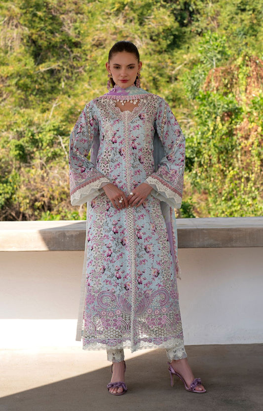 AJR Couture | Printakari Lawn 25 | Charlotte XS Light Blue Lawn
