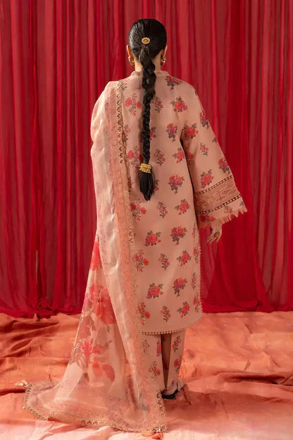 Alizeh | Sheen Lawn Prints 24 | Coral Peach - Pakistani Designer Dress - by Alizeh | Type: Luxury - 100% Original at Saira Sultan