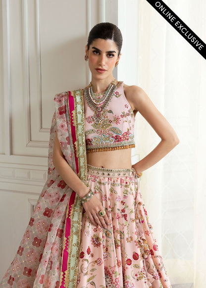 Crimson | A Beautiful Chaos Wedding Collection | Chinoiserie Lehnga M Rose Pink Raw Silk