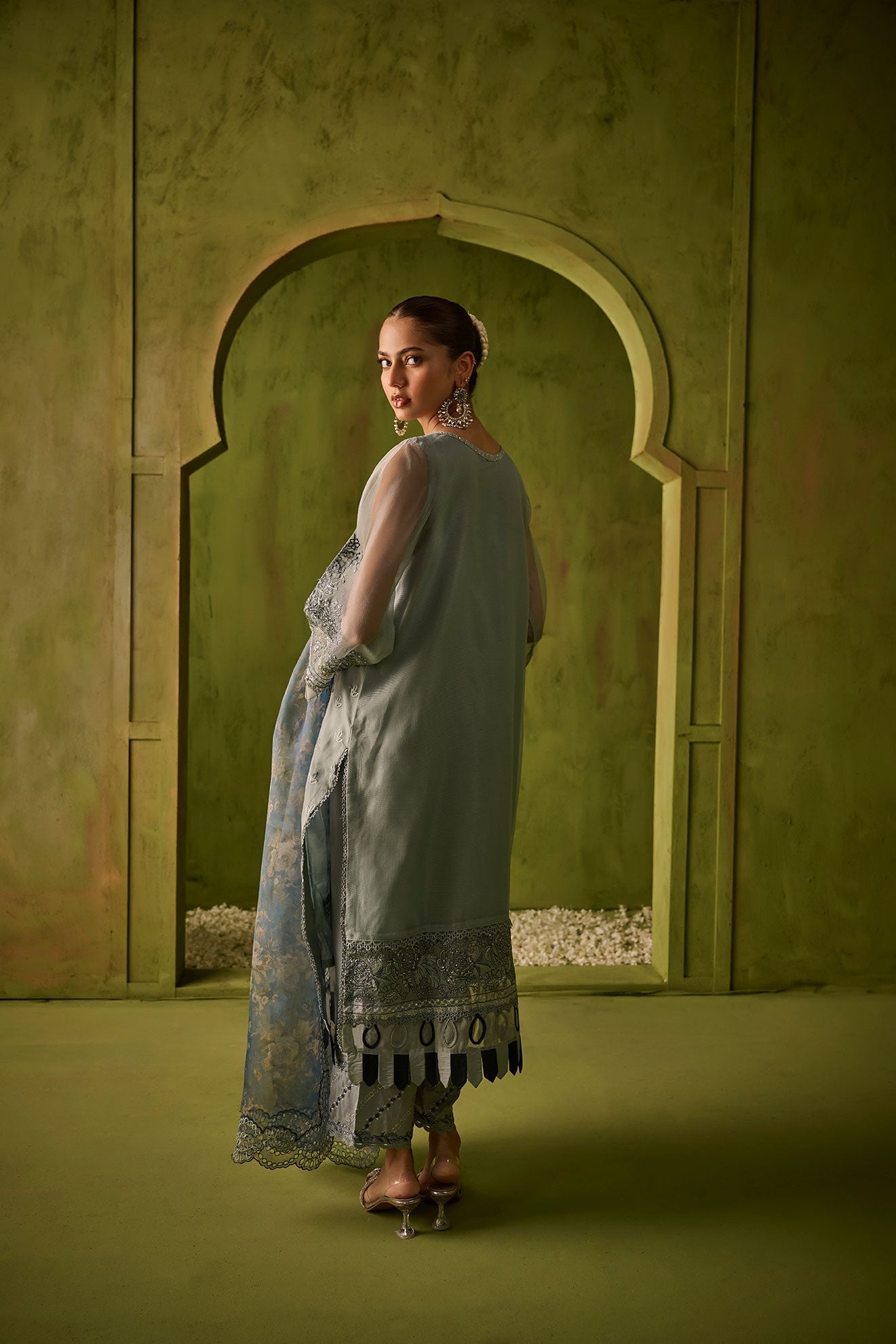 Dhanak | Festive Formals | SS24DU-3196 BLUE 3Pcs - Pakistani Designer Dress - by Dhanak | Type: Formal - 100% Original at Saira Sultan