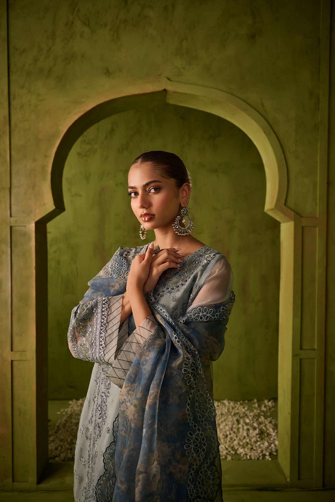 Dhanak | Festive Formals | SS24DU-3196 BLUE 3Pcs - Pakistani Designer Dress - by Dhanak | Type: Formal - 100% Original at Saira Sultan