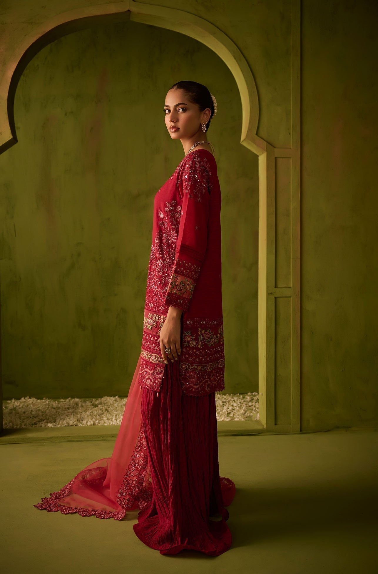 Dhanak | Festive Formals | SS24DU-3200 DARK-PINK 3Pcs - Pakistani Designer Dress - by Dhanak | Type: Formal - 100% Original at Saira Sultan
