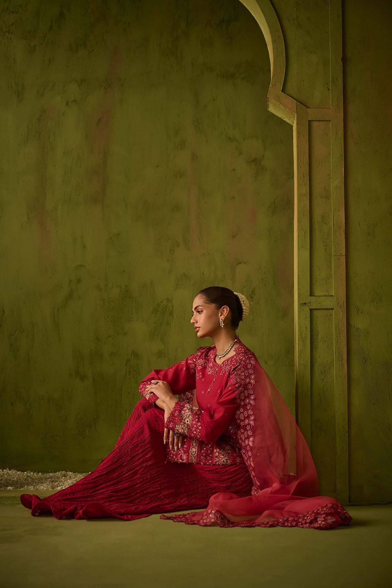 Dhanak | Festive Formals | SS24DU-3200 DARK-PINK 3Pcs - Pakistani Designer Dress - by Dhanak | Type: Formal - 100% Original at Saira Sultan