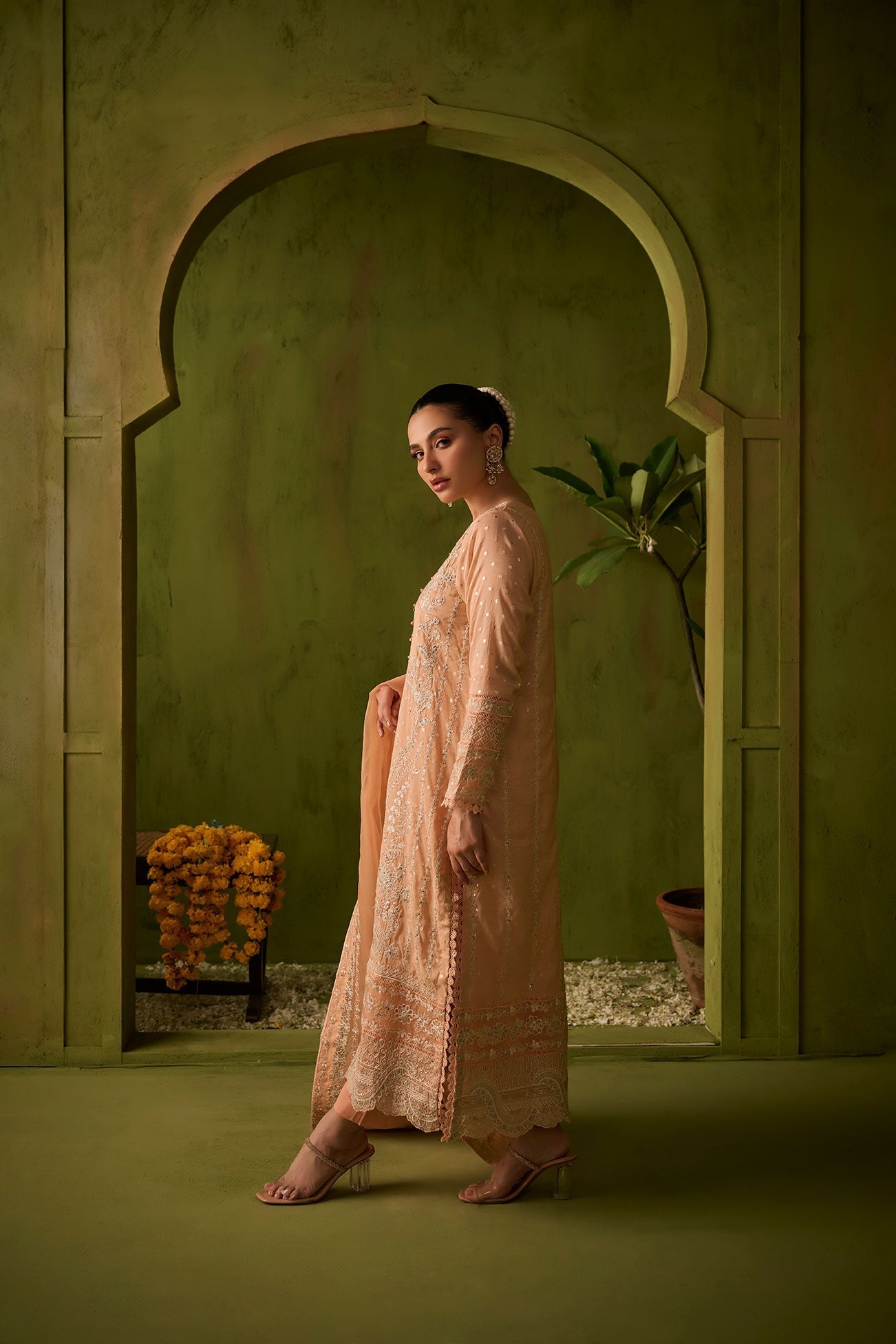 Dhanak | Festive Formals | SS24DU-3199 L-PINK 3Pcs - Pakistani Designer Dress - by Dhanak | Type: Formal - 100% Original at Saira Sultan