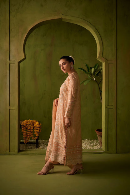 Dhanak | Festive Formals | SS24DU-3199 L-PINK 3Pcs - Pakistani Designer Dress - by Dhanak | Type: Formal - 100% Original at Saira Sultan