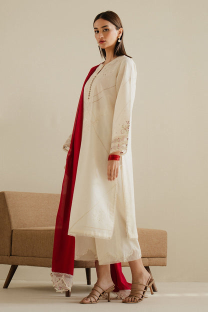 Zara Shahjahan | Eid Pret 25 | CR25P0102 M Ivory Cambric