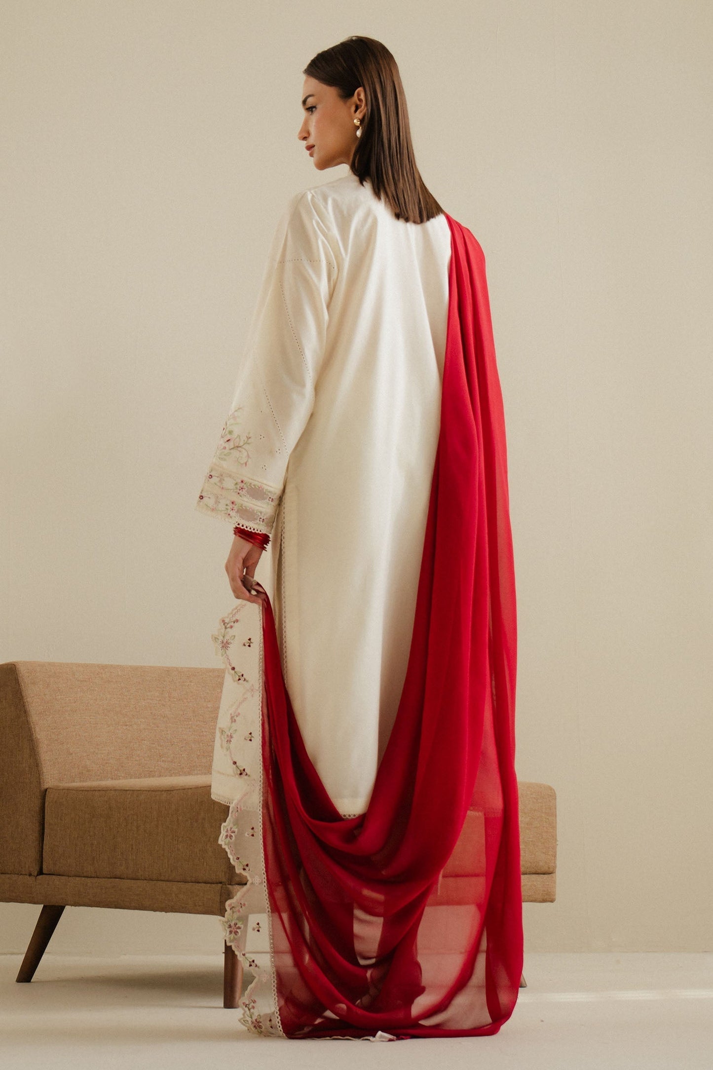 Zara Shahjahan | Eid Pret 25 | CR25P0102 S Ivory Cambric