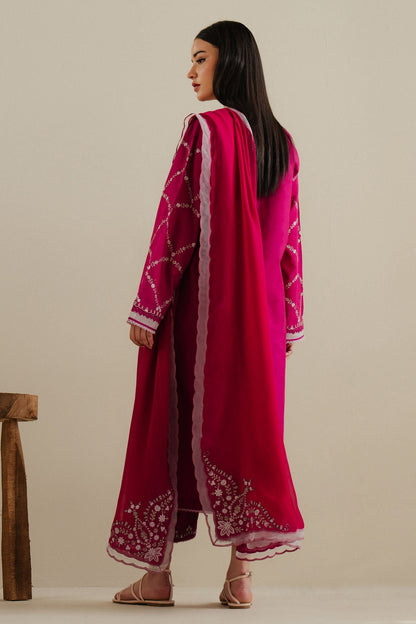 Zara Shahjahan | Eid Pret 25 | CR25P0228 S Haute Red Dobby