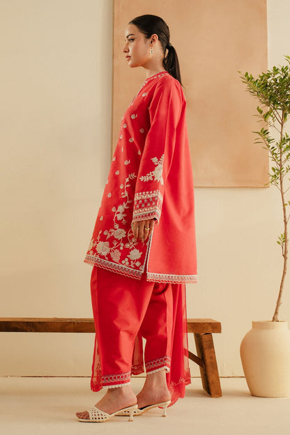 Zara Shahjahan | Eid Pret 25 | CR25P0230 M Coral Pink Dobby