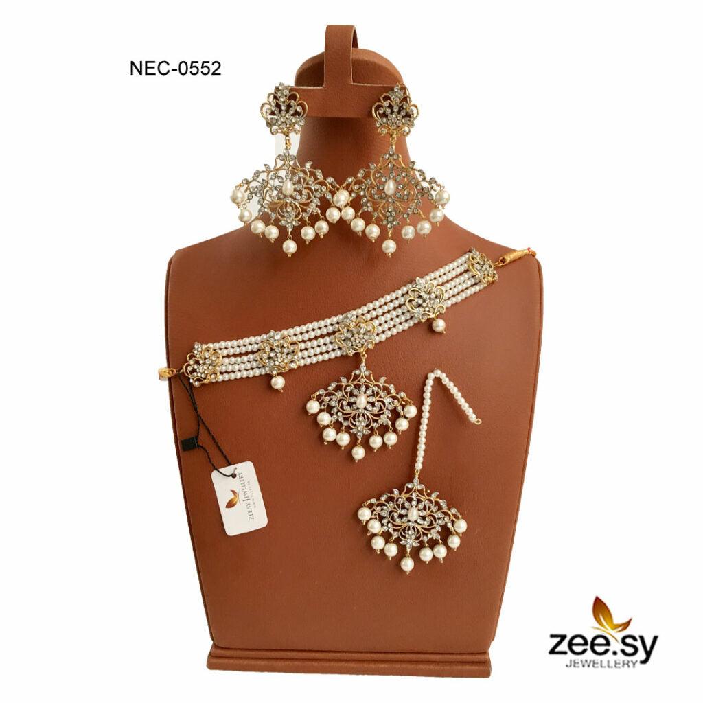 Crystal Necklace-0552 White Pearl