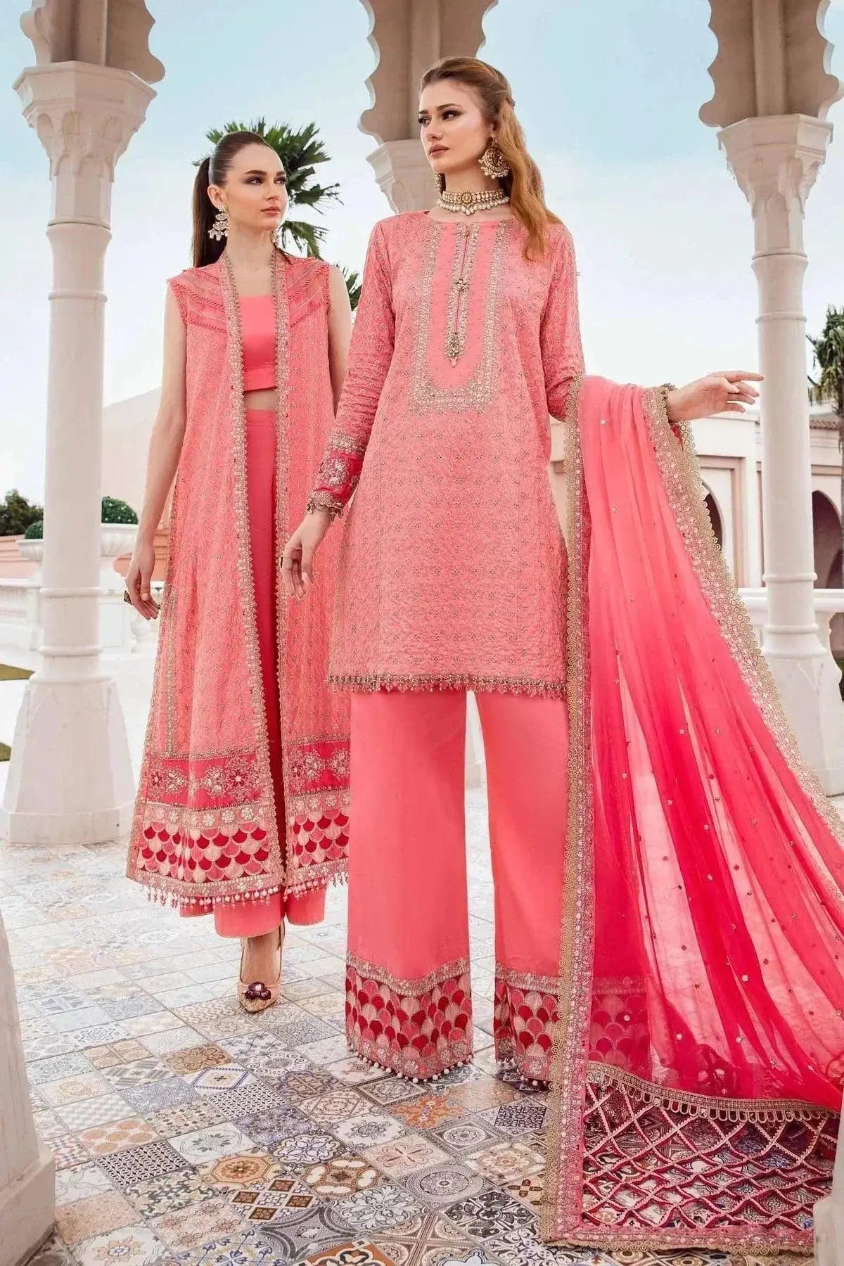 Maria B | Sateen Formals 23 | Candy Pink CST-701 - Pakistani Designer Dress - by Maria B | Type: Formal - 100% Original at Saira Sultan