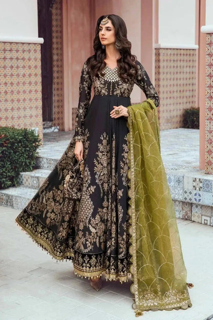 Maria B | Sateen Formals 23 | Black CST-703 - Pakistani Designer Dress - by Maria B | Type: Formal - 100% Original at Saira Sultan