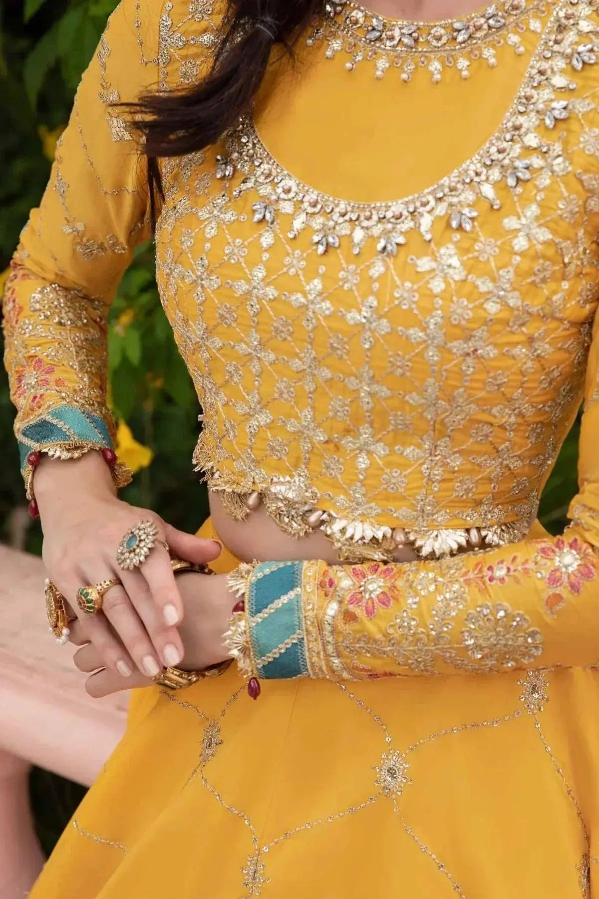 Maria B | Sateen Formals 23 | Yellow CST-705 - Pakistani Designer Dress - by Maria B | Type: Formal - 100% Original at Saira Sultan