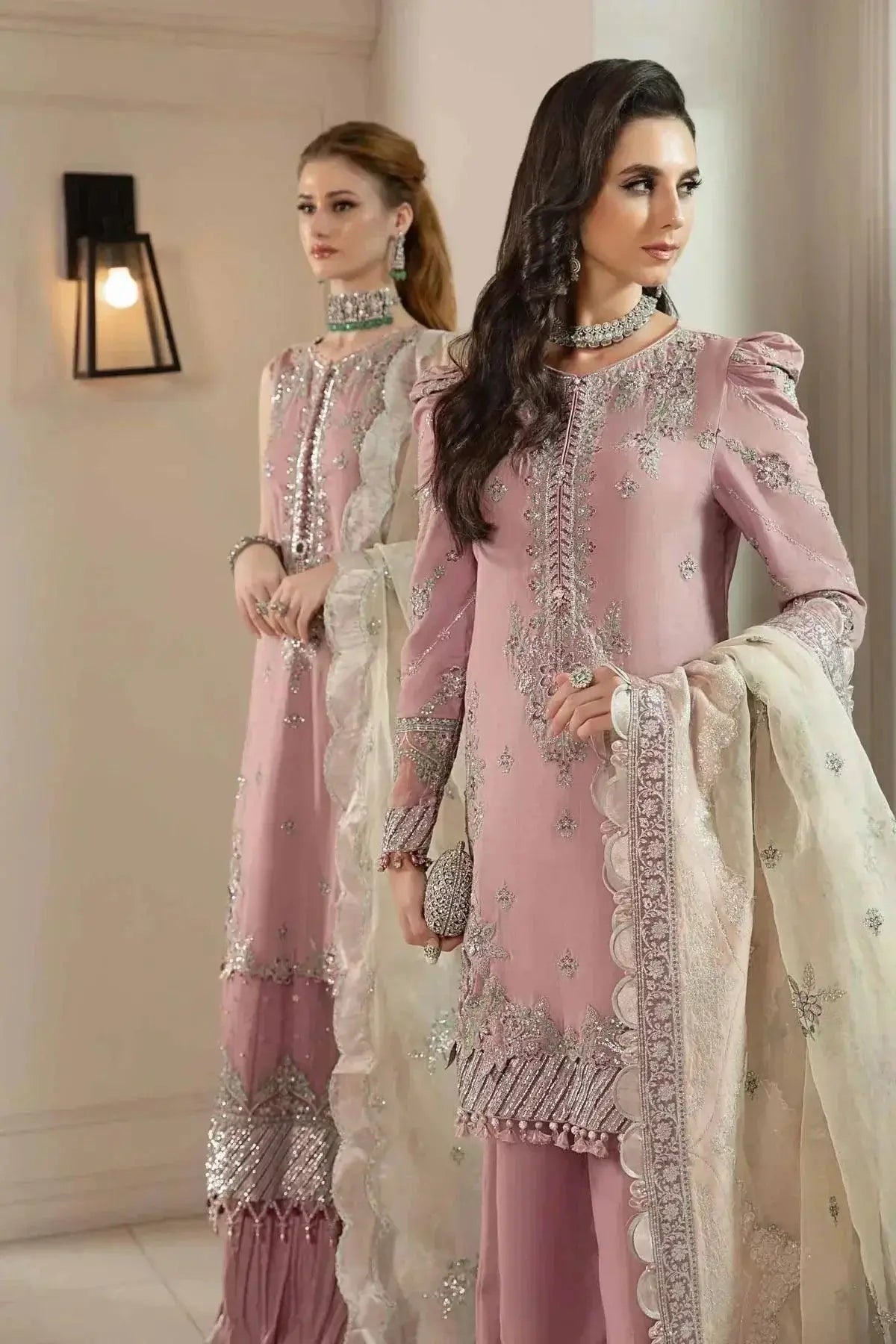 Maria B | Sateen Formals 23 | Mauve CST-706 - Pakistani Designer Dress - by Maria B | Type: Formal - 100% Original at Saira Sultan