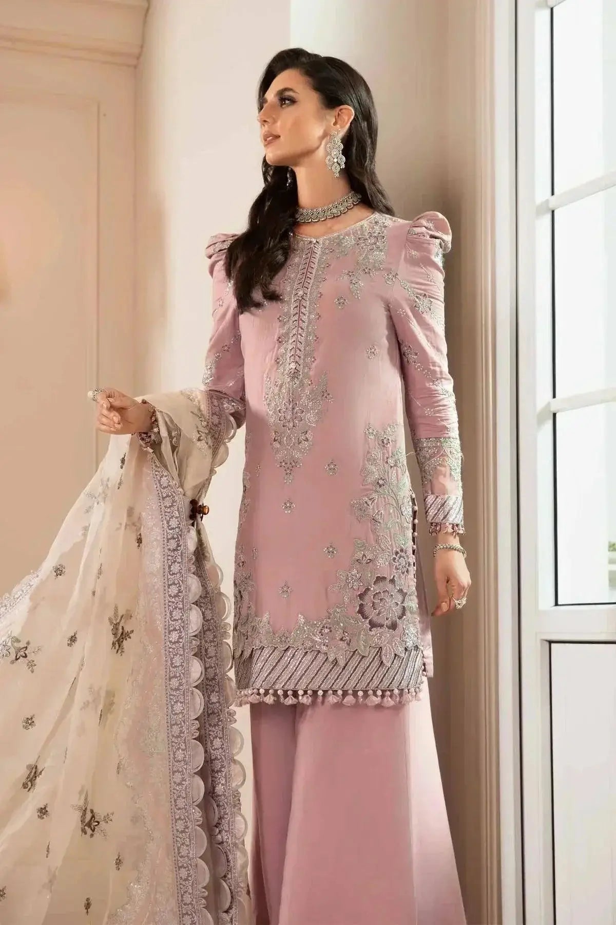 Maria B | Sateen Formals 23 | Mauve CST-706 - Pakistani Designer Dress - by Maria B | Type: Formal - 100% Original at Saira Sultan