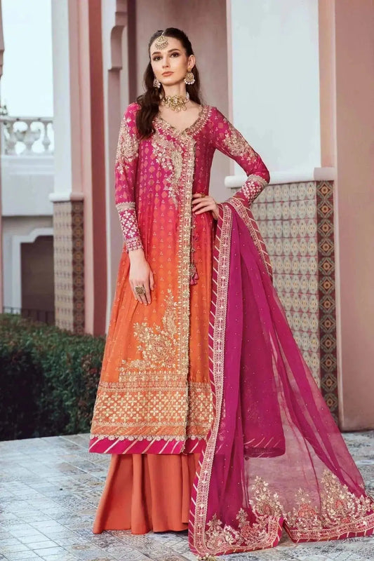 Maria B | Sateen Formals 23 | Fuchsia Pink CST-709 - Pakistani Designer Dress - by Maria B | Type: Formal - 100% Original at Saira Sultan