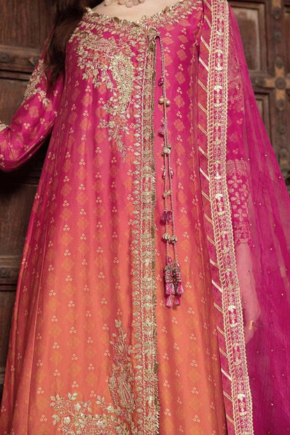 Maria B | Sateen Formals 23 | Fuchsia Pink CST-709 - Pakistani Designer Dress - by Maria B | Type: Formal - 100% Original at Saira Sultan