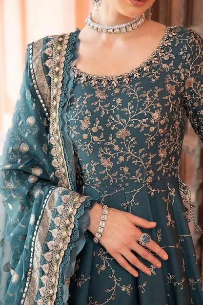 Maria B | Sateen Formals 23 | Teal CST-710 - Pakistani Designer Dress - by Maria B | Type: Formal - 100% Original at Saira Sultan