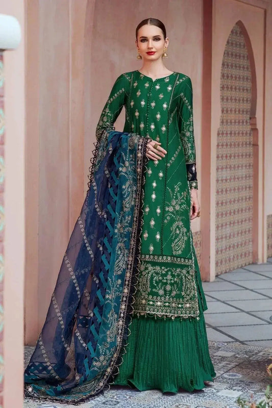 Maria B | Sateen Formals 23 | Emerald Green CST-711 - Pakistani Designer Dress - by Maria B | Type: Formal - 100% Original at Saira Sultan