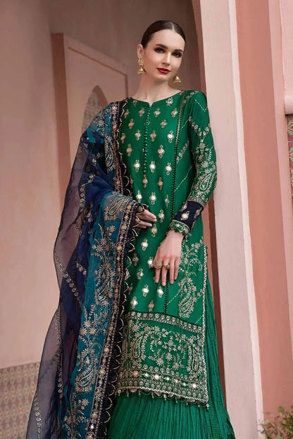 Maria B | Sateen Formals 23 | Emerald Green CST-711 - Pakistani Designer Dress - by Maria B | Type: Formal - 100% Original at Saira Sultan