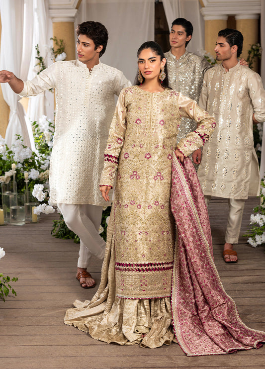 Sahane | Haye Dil Wedding Formals | CT 29005 Gold Love - Pakistani Designer Dress - by Sahane - Type : Ladies Clothes - 100% Original at Saira Sultan