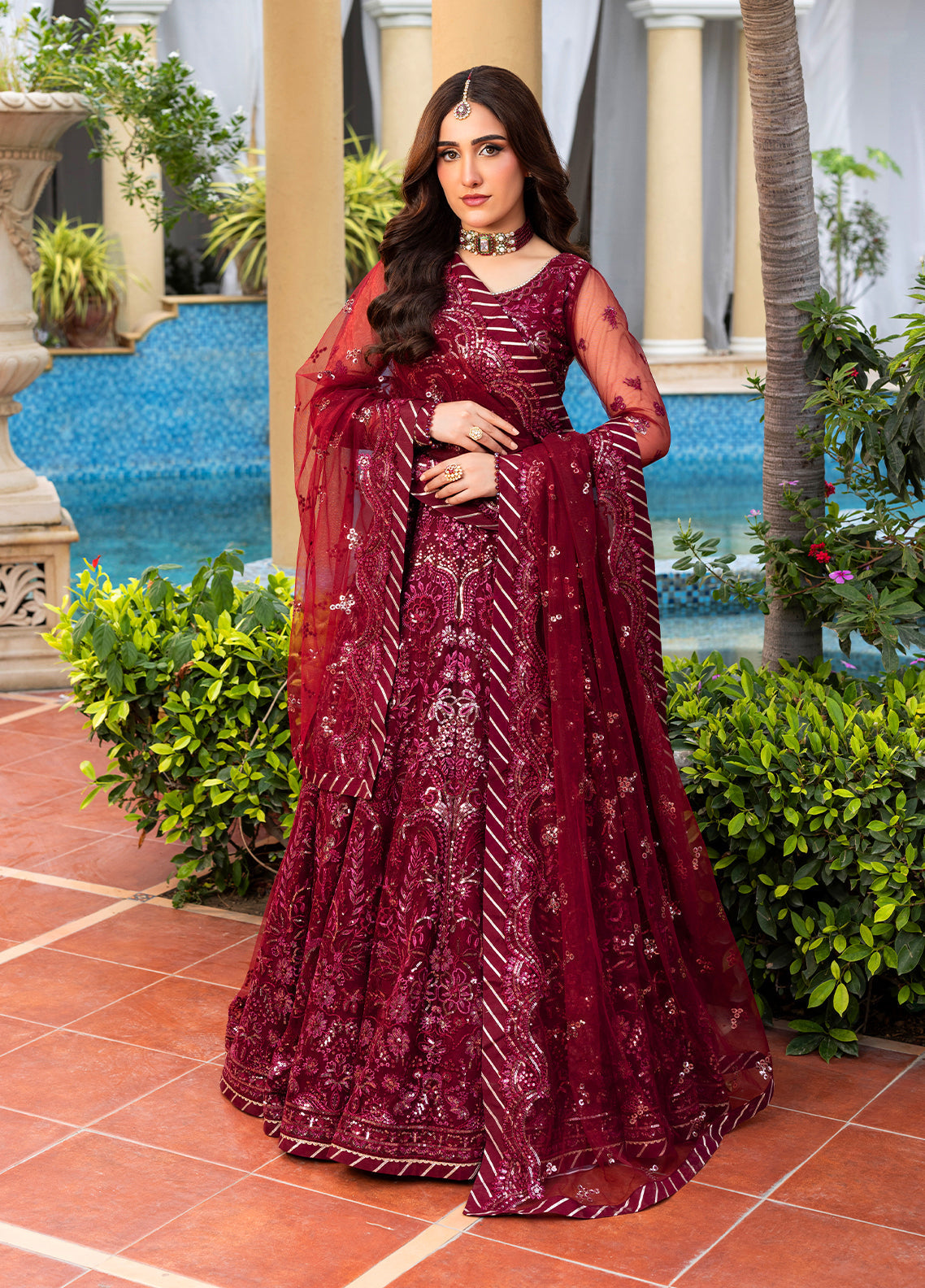 Sahane | Haye Dil Wedding Formals | CT 29009 Crimson HeartBeat - Pakistani Designer Dress - by Sahane - Type : Ladies Clothes - 100% Original at Saira Sultan