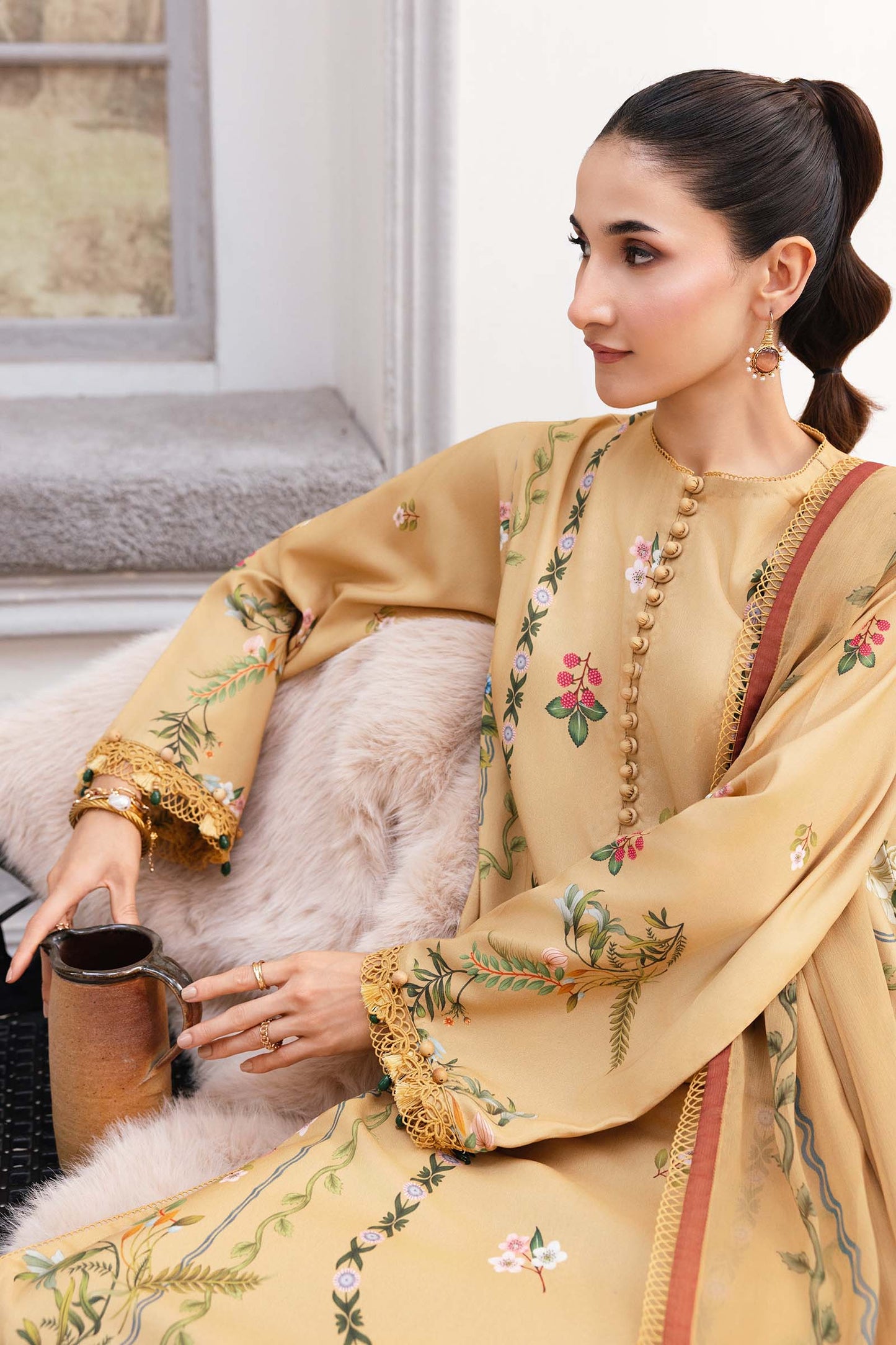 Maria B | Winter Basics 25 | MB-CUS25-1105B by Maria Osama Khan - Designer Dress - Type : Ladies Clothes - Available at Saira Sultan - 100% Original 