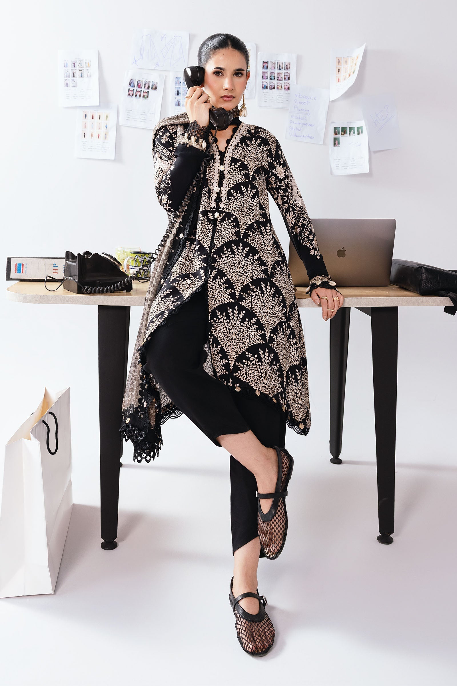 Maria B | Winter Basics 25 | MB-CUS25-1108A by Maria B - Designer Dress - Type : Ladies Clothes - Available at Saira Sultan - 100% Original 