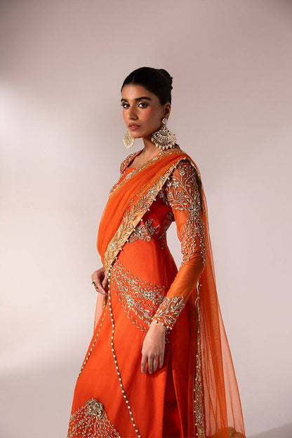 Caia | Regine Luxury Formal23 | TANGERINE - Pakistani Designer Dress - by Caia | Type: Formal - 100% Original at Saira Sultan