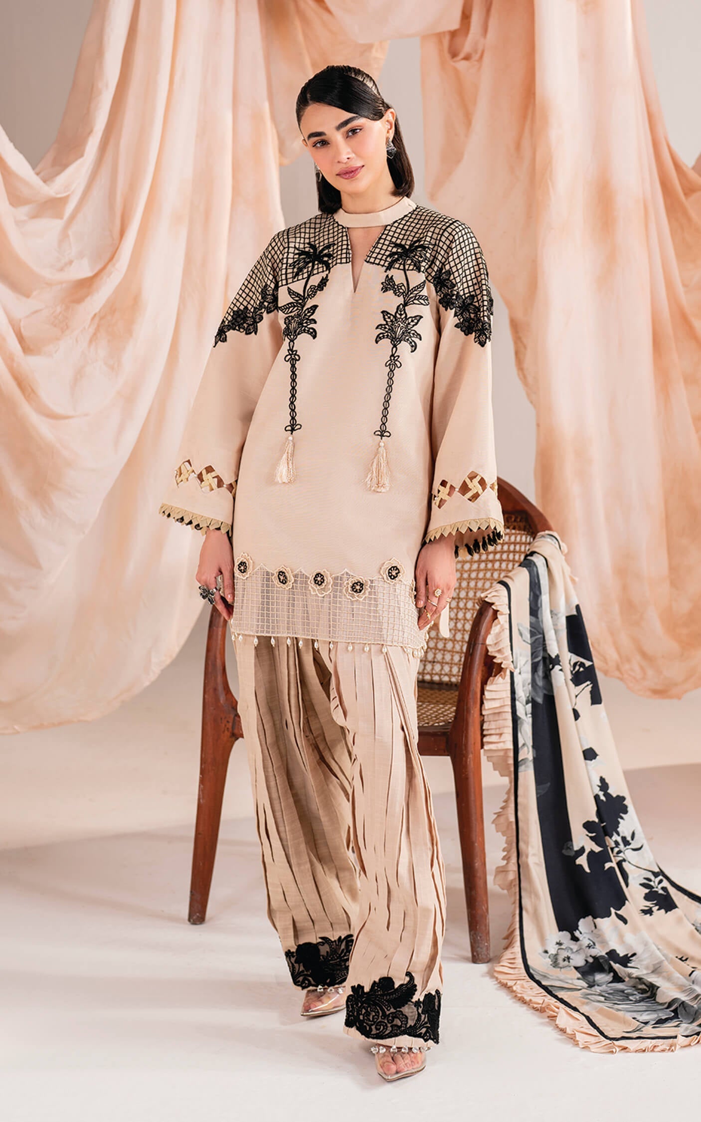 Asifa and Nabeel | Winter Meraki 24 | Cascade-MW-13 - Pakistani Designer Dress - by Asifa and Nabeel | Type: Ladies Clothes - 100% Original at Saira Sultan