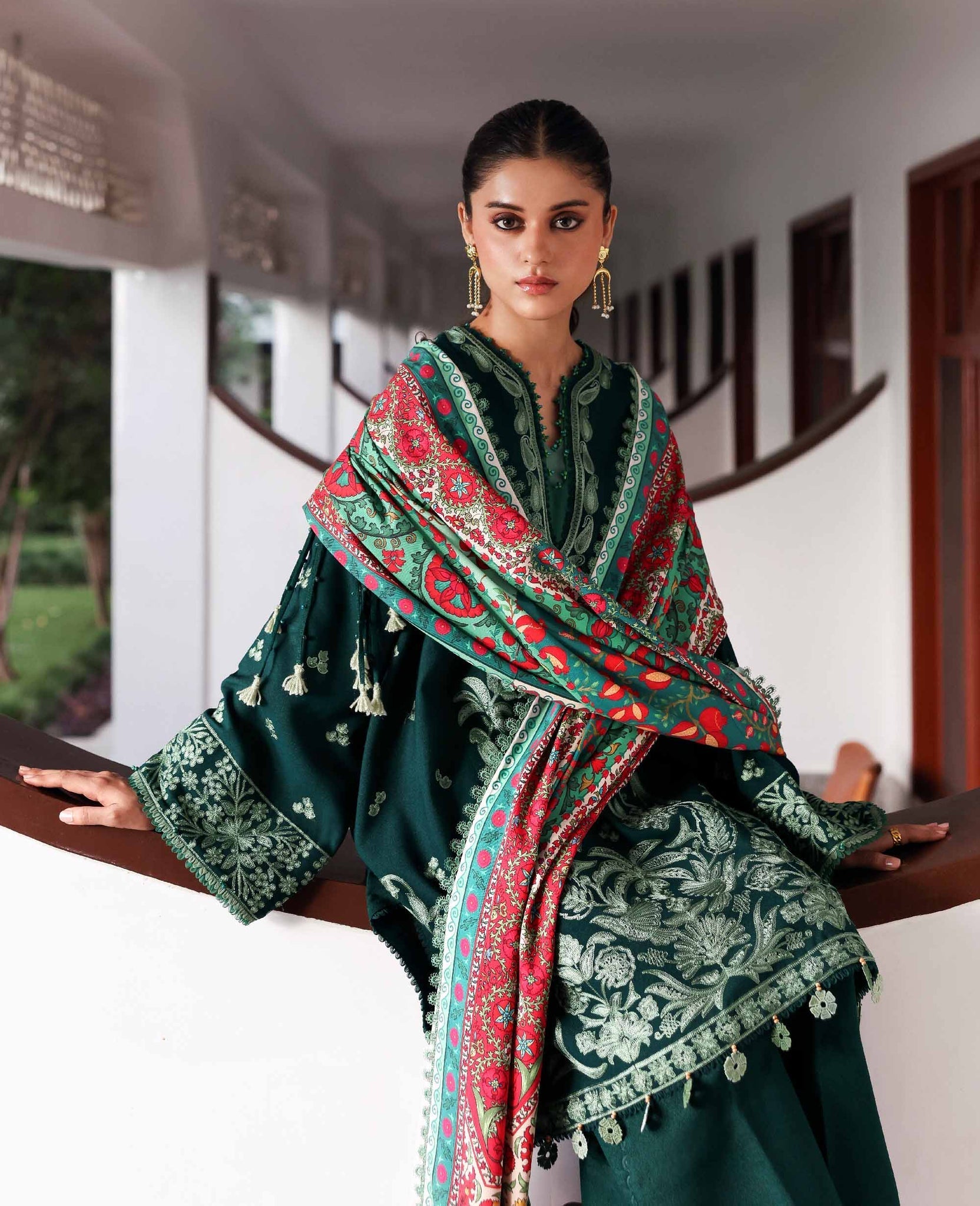 Republic Womenswear | Amaris Luxury Shawl 25 | Celeste by Republic Womenswear - Designer Dress  - Type : Ladies Clothes - Available at Saira Sultan - 100% Original 