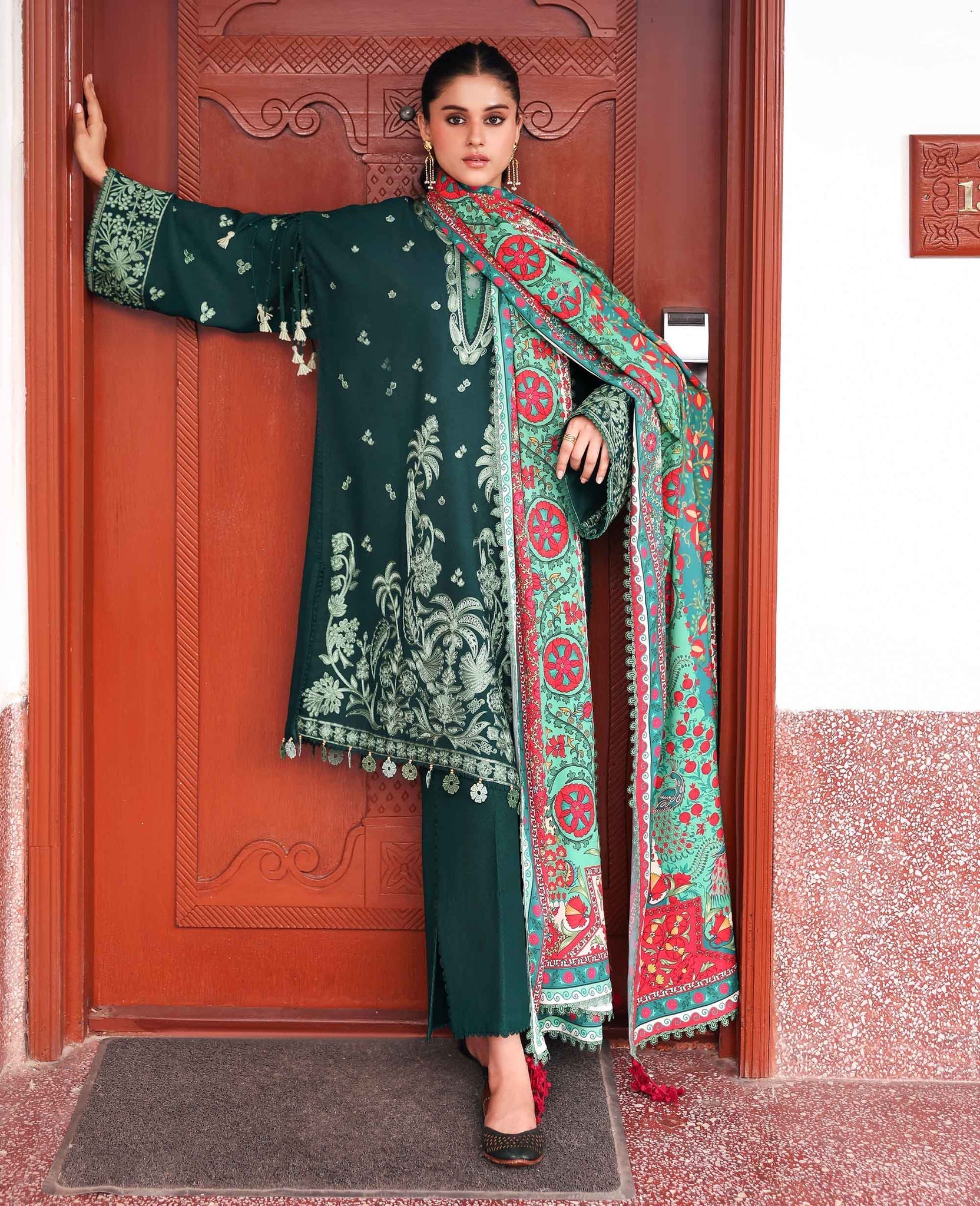 Republic Womenswear | Amaris Luxury Shawl 25 | Celeste by Republic Womenswear - Designer Dress  - Type : Ladies Clothes - Available at Saira Sultan - 100% Original 