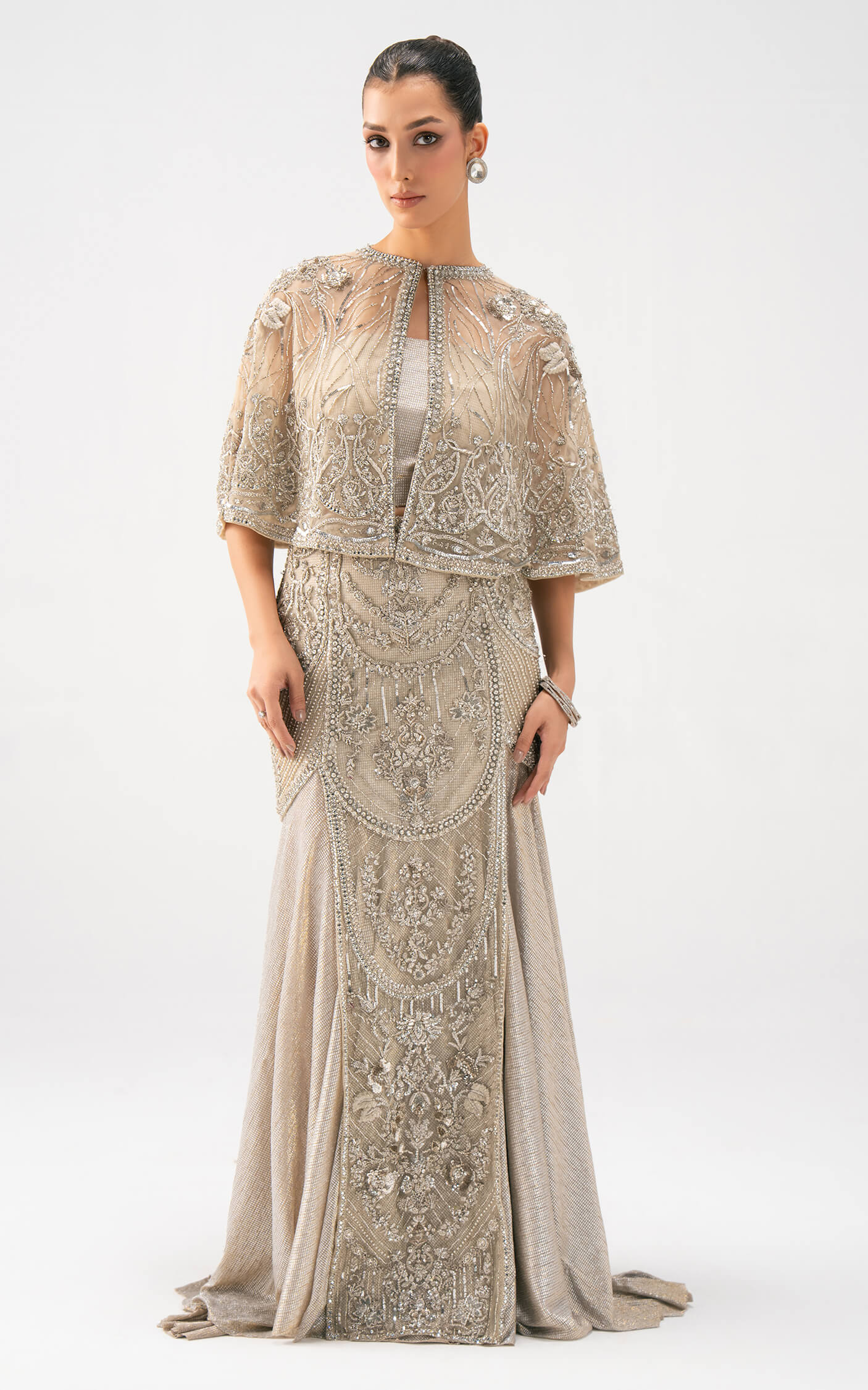 Asifa and Nabeel | Lyle Luxury Formals 25 | Celeste Embellished Gown - Pakistani Designer Dress - by Asifa and Nabeel - Type : Ladies Clothes - 100% Original at Saira Sultan