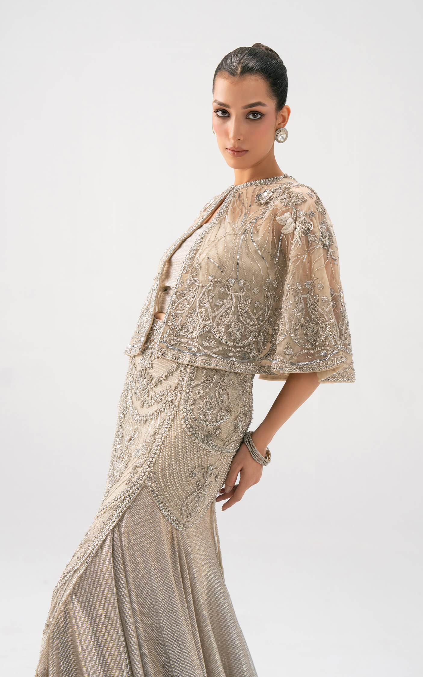 Asifa and Nabeel | Lyle Luxury Formals 25 | Celeste Embellished Gown - Pakistani Designer Dress - by Asifa and Nabeel - Type : Ladies Clothes - 100% Original at Saira Sultan