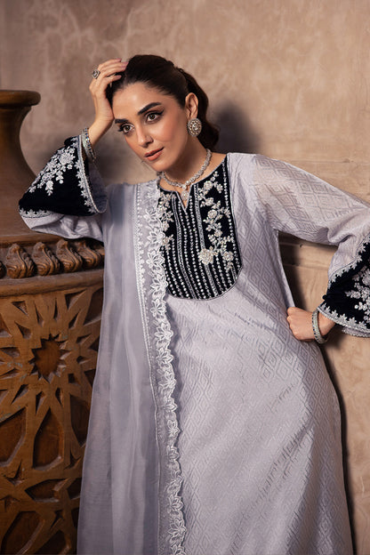 Azure | Vogue Formals | Celestial Silver L Silver Velvet