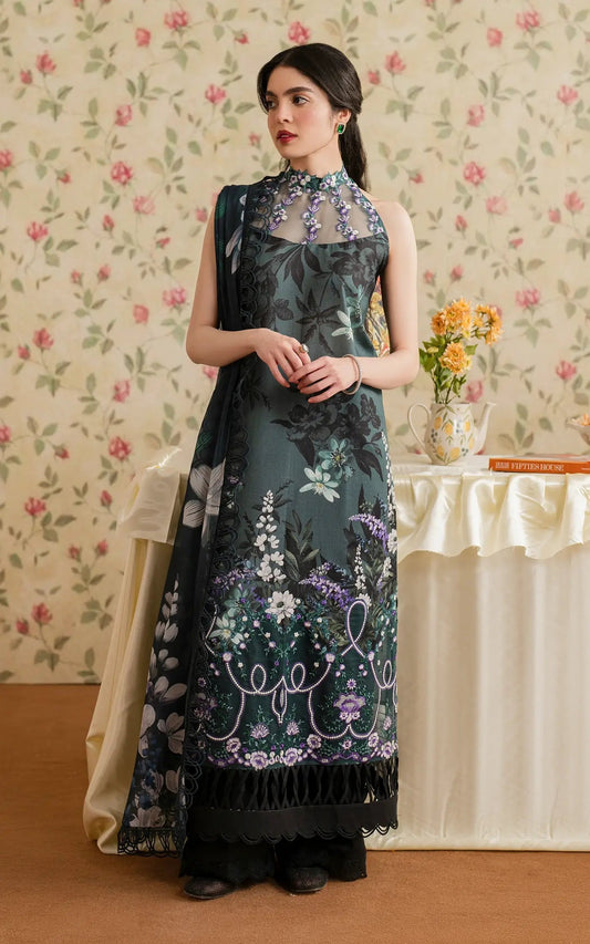 Asifa and Nabeel | Meraki Vintage 25 | Chandi Raatain (MVL25-12) XS Black Lawn