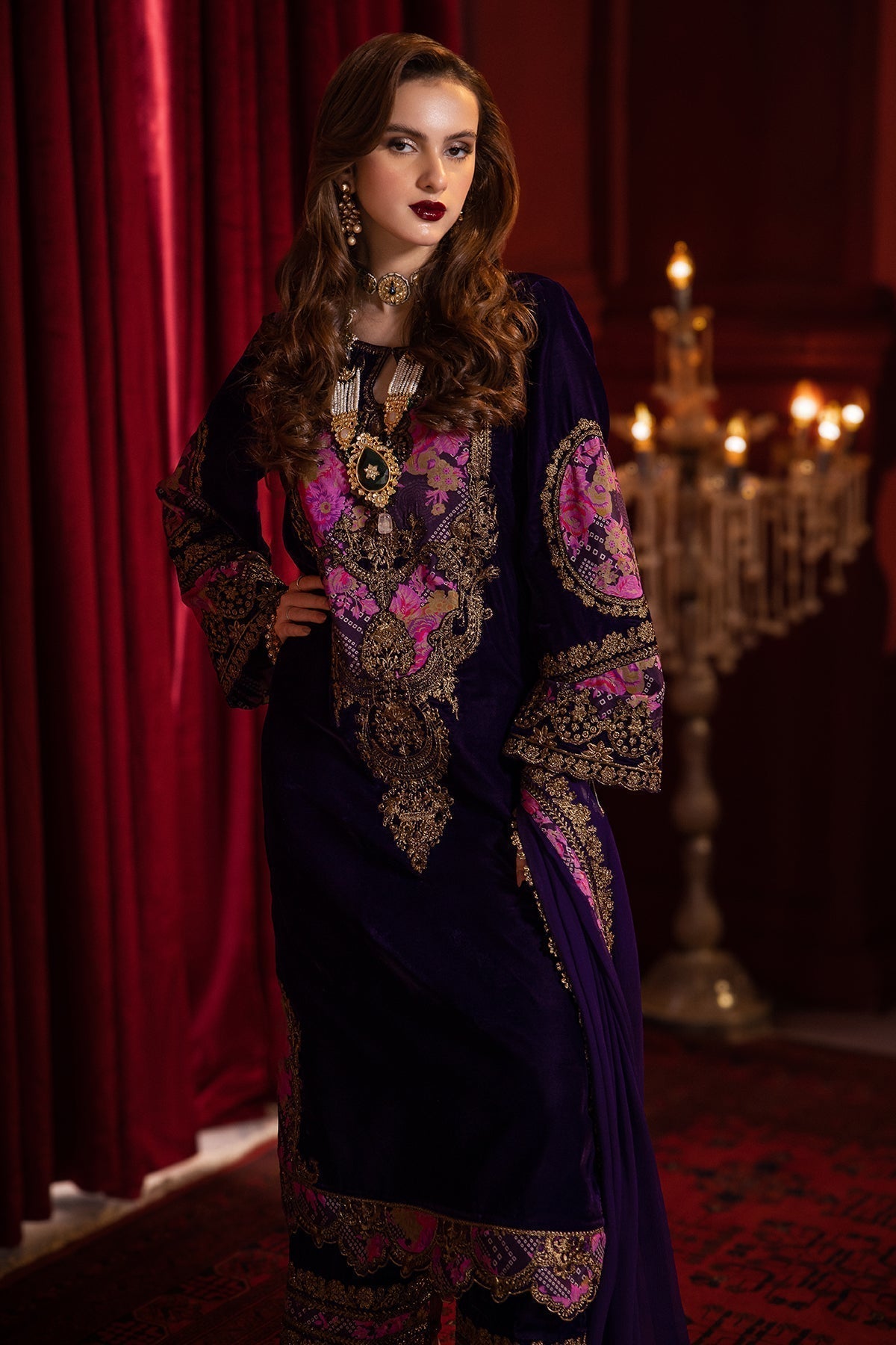 Charizma | Signora Velvet | Velvet CVT4-01 - Pakistani Designer Dress - by Charizma | Type: Ladies Clothes - 100% Original at Saira Sultan